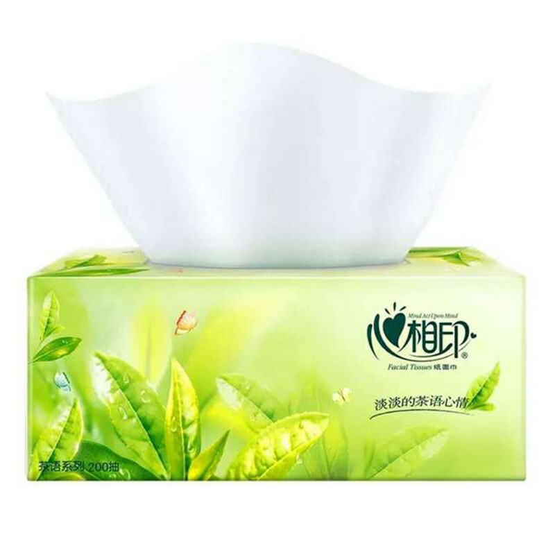 心相印 H200茶语系列抽纸2层200抽家用盒装
