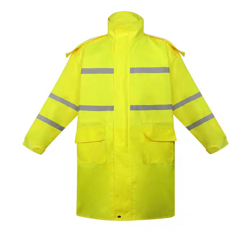 君御 N212-2A长款连体反光雨衣大褂荧光黄