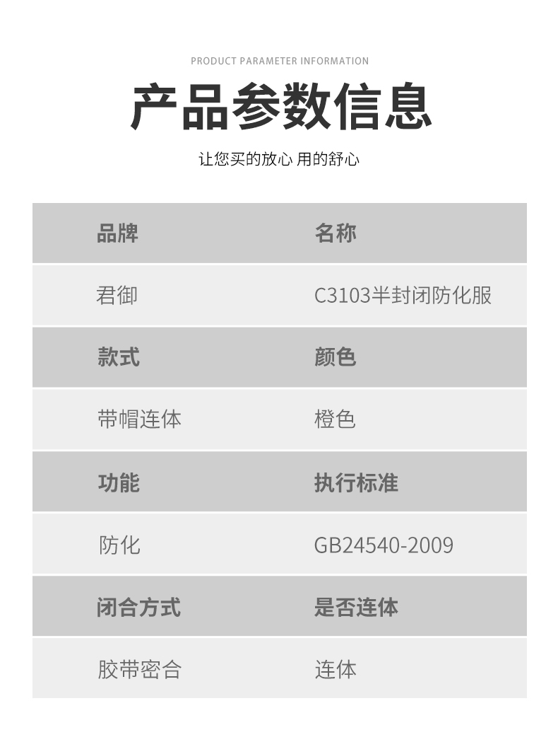 SAFEMAN君御 C3103半封闭防化服-M-42