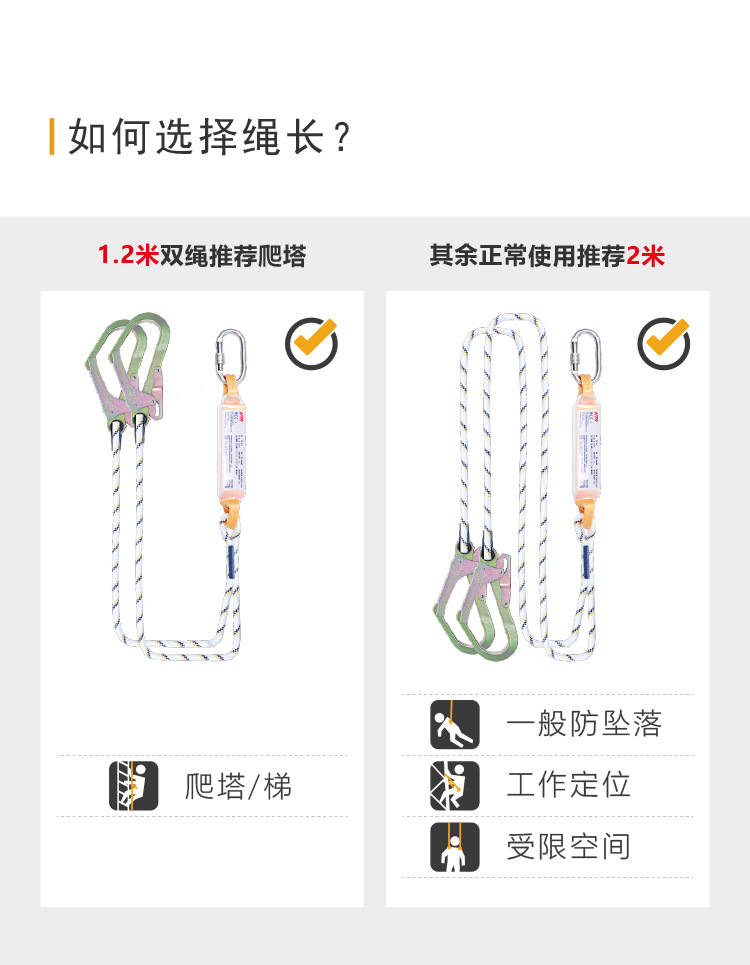 耐特尔 BK02全身式安全带带护腰配KB02-2 2米双大钩缓冲绳（套装）