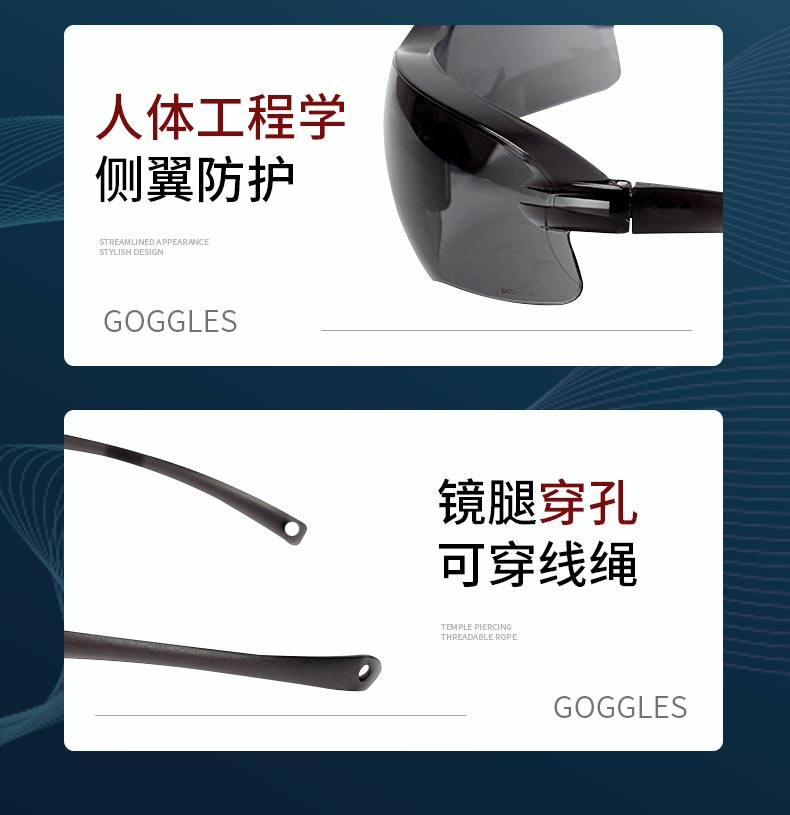 3M 10435中国款流线型防护眼镜-灰色镜片防雾