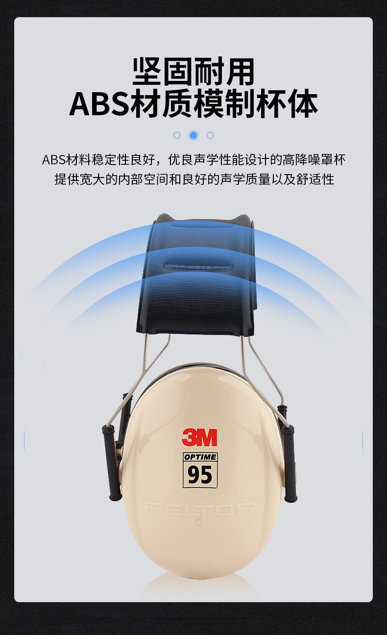 3M H6A 95轻薄型降噪耳罩（SNR27dB）