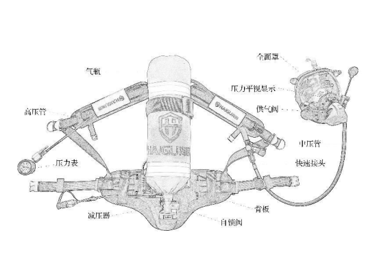 海固 RHZK6.8CT/B 正压式消防空气呼吸器 6.8L消防快充通讯B型款（带3C）-6.8L