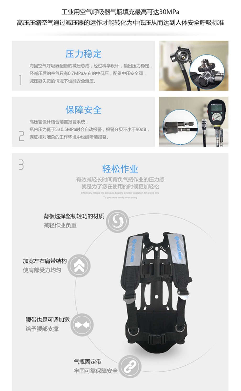 海固HG-GB-RHZKF9/30 自给开路式压缩空气呼吸器（9L-HUD款）-9L