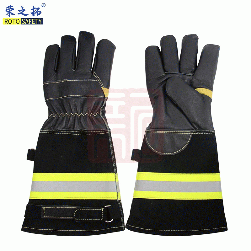 荣之拓 RZT-XF350 35CM黑色牛皮消防手套