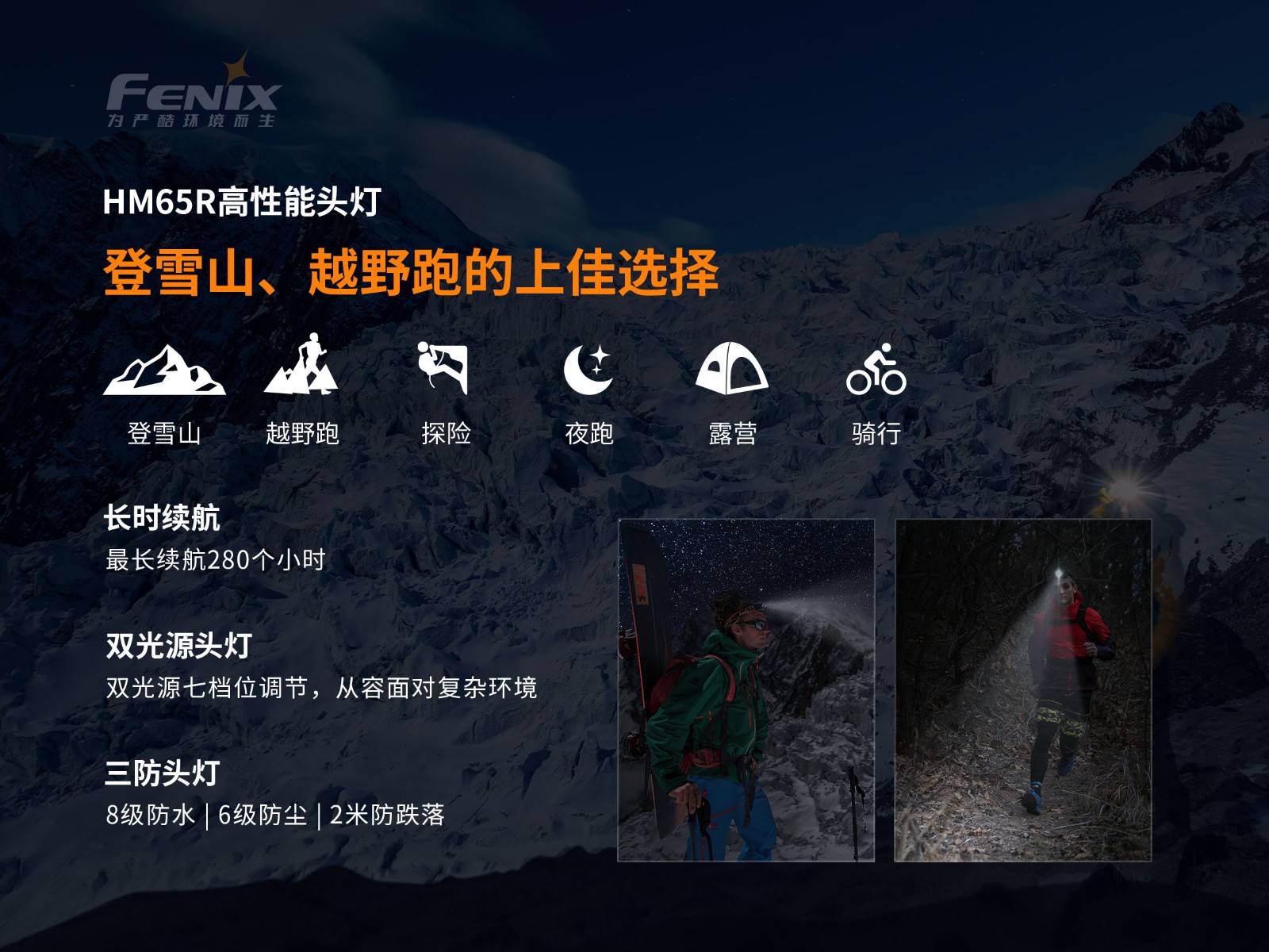 菲尼克斯（Fenix）HM65R 远近照明 高性能 头灯