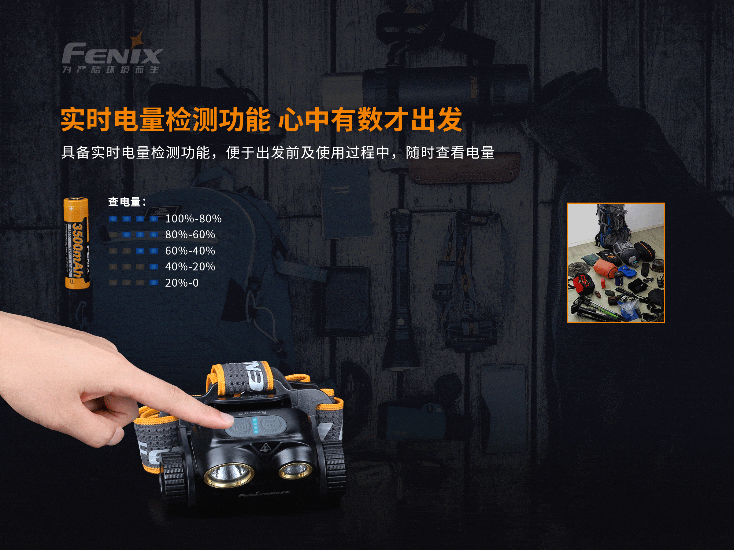 菲尼克斯（Fenix）HM65R 远近照明 高性能 头灯