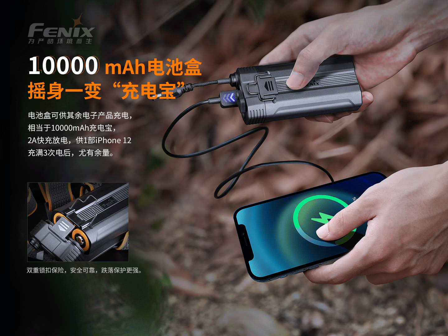 菲尼克斯（Fenix）HP30R V2.0 超高亮 分体式 搜救头灯