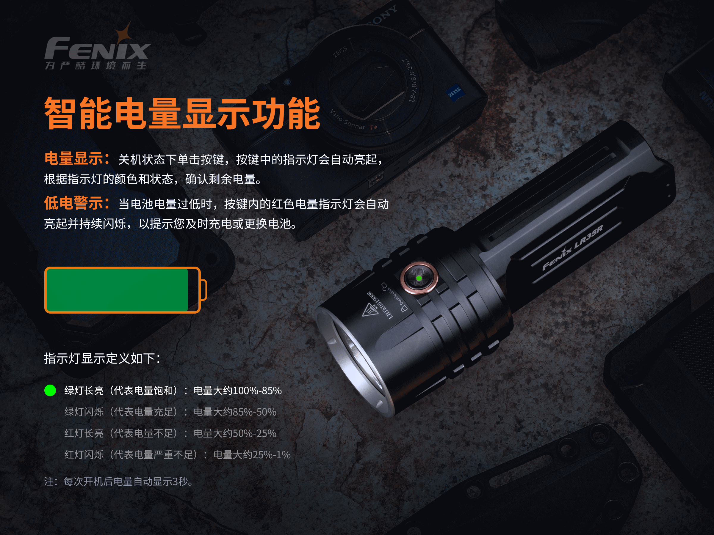 菲尼克斯（Fenix）LR35R 超高亮 搜索救援手电