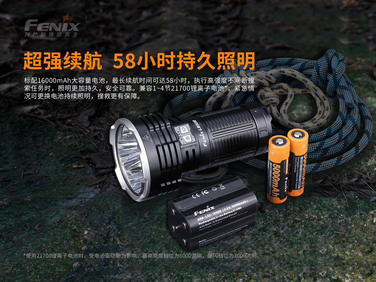 菲尼克斯（Fenix）LR50R 超高亮 多功能 搜索手电
