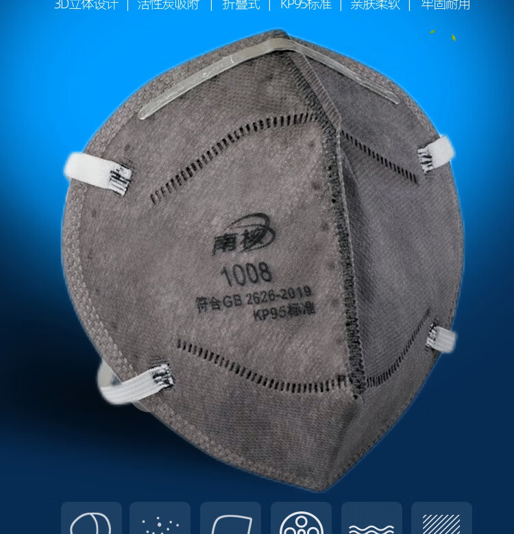 南核1008 KP95折叠式有机蒸气异味及颗粒物防护口罩（头戴式）