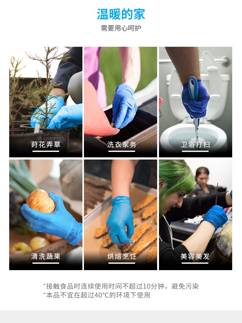 爱马斯 柯沃系列 APFGWC42100一次性蓝色丁腈手套（3.5g 经济型 无粉 麻面）-小