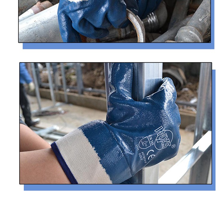 赛立特 N17410 丁腈全浸安全袖口蓝色手套-9
