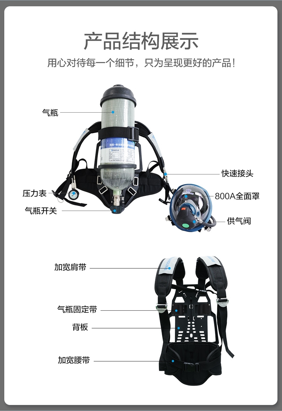 海固 HG-GB-RHZKF12/30(HUD款) 自给开路式压缩空气呼吸器-12L