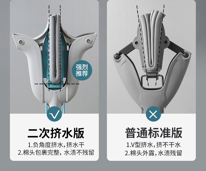 美丽雅 飞翼胶棉地拖海绵拖把38cm