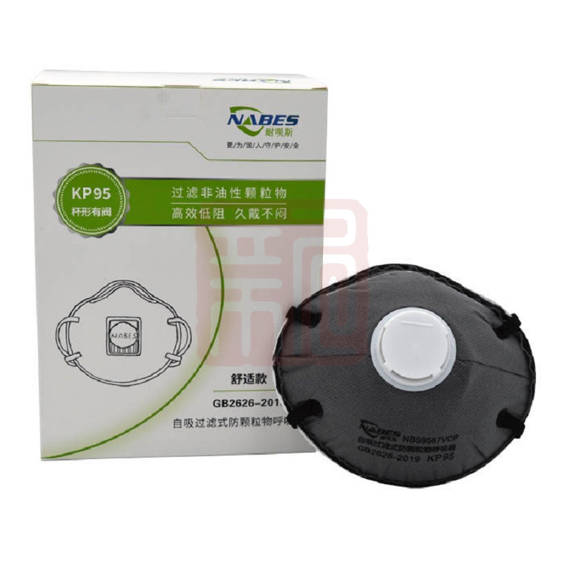 耐呗斯NBS9587VCP杯形有阀防油烟口罩(舒适款)-头戴式