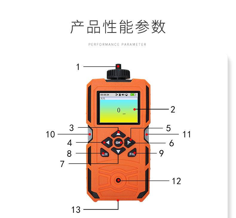 艾科思 X-1（BX） 单一便携泵吸式氧气O2检测仪