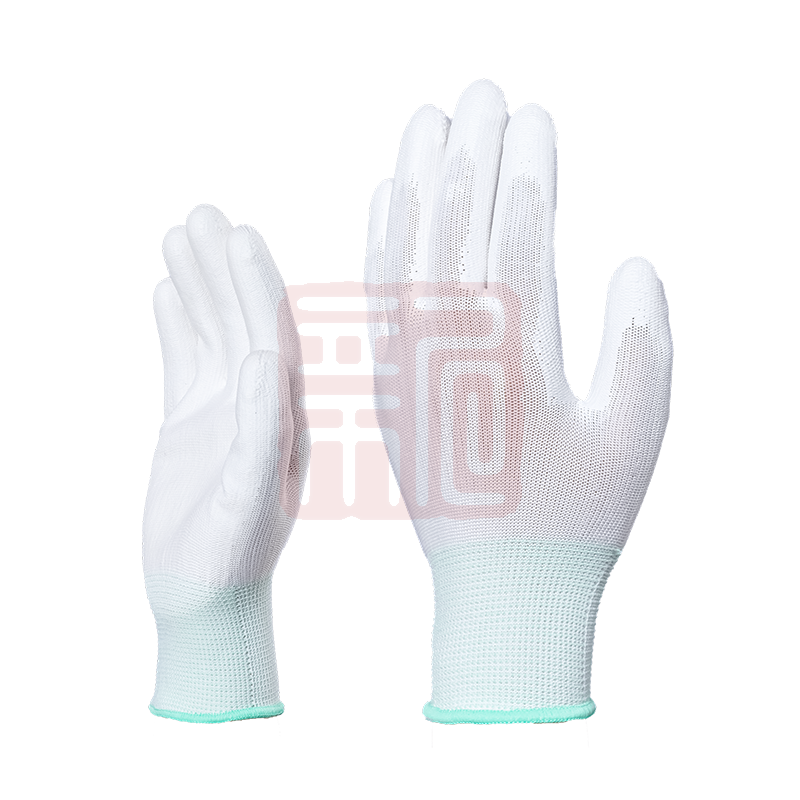 SAFEMAN君御 PU515尼龙PU涂掌手套（袋装白色灰边）-L - 君御