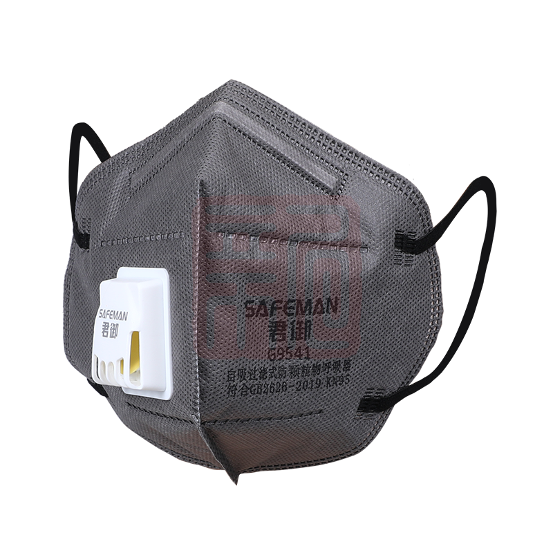 SAFEMAN君御 G9541 KN95耳带式折叠带阀活性炭口罩（单片盒装）-耳戴式 - 君御