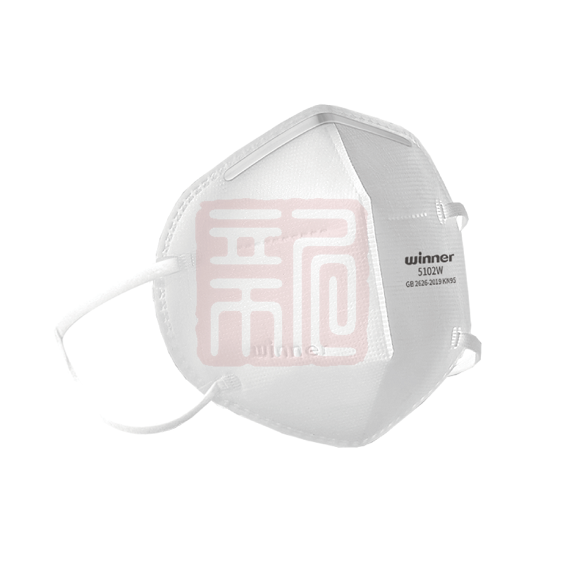 稳健 5102W KN95折叠式口罩 白色-耳戴式
