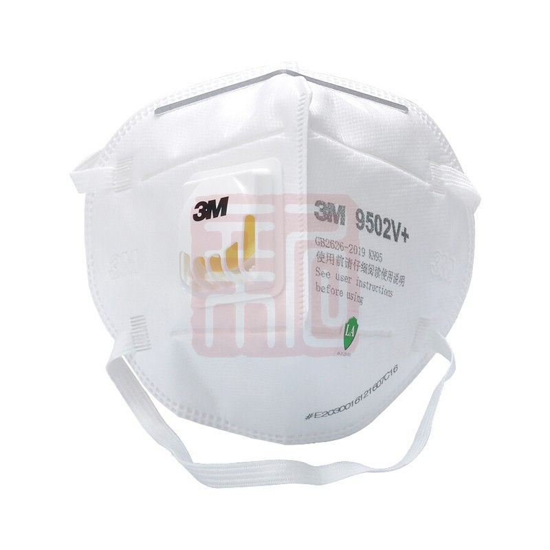 3M 9502V+头戴式带阀自吸过滤式防颗粒物呼吸器KN95（单片装）（货号XY003866973） - 3M