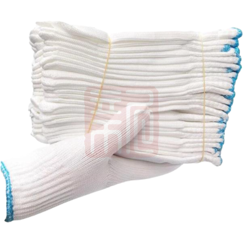 谋福 劳保手套防护手套线手套高密度耐磨透气手套 600g(高密度尼龙线手套12副装 ) 均码