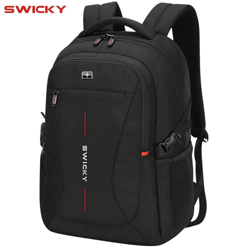SWICKY 双肩包男士背包大容量 黑色 特大号(可放17寸笔记本电脑)