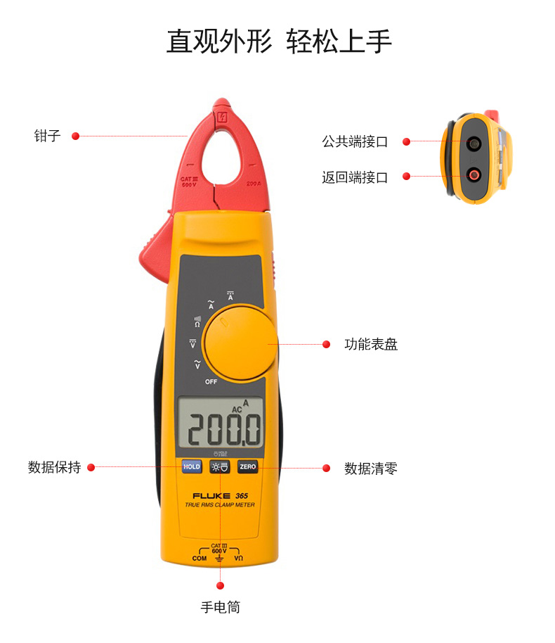 福禄克（FLUKE) F362 数字钳形万用表