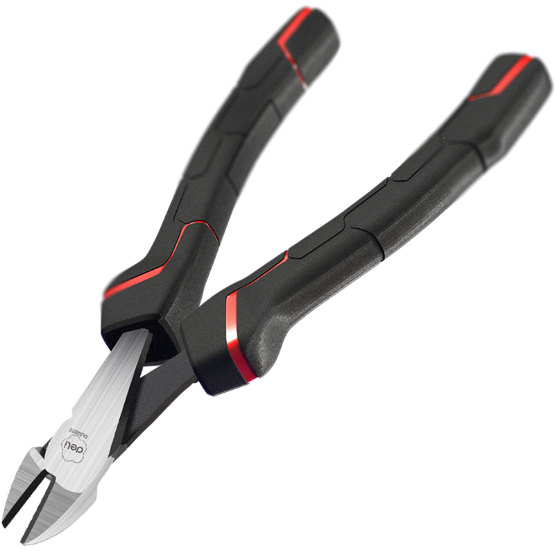 得力工具 DL0207Z 专业级德式大头斜口钳省力铬钒钢(红)-7寸
