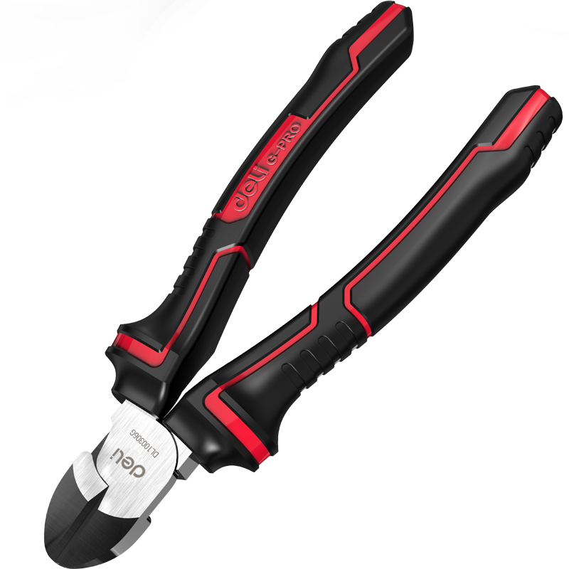 得力工具 (终保)工业级德式斜嘴钳省力高寿命铬钼钢(红)