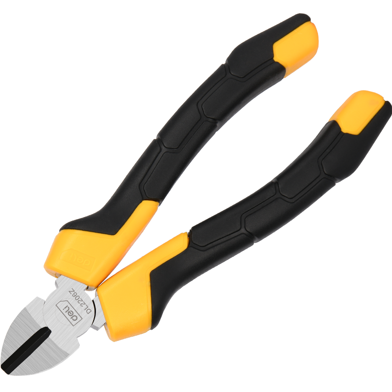 得力工具 专业级德式斜嘴钳铬钒钢(黄)