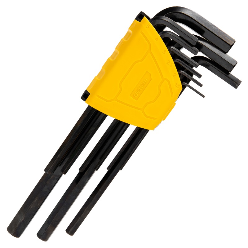 得力工具 DL231209H 发黑加长平头内六角组套(黑)-9件套 - 得力