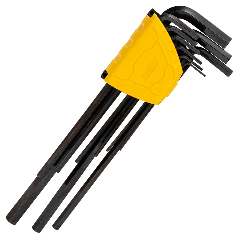 得力工具 DL231309H 发黑特长平头内六角组套(黑)-9件套 - 得力