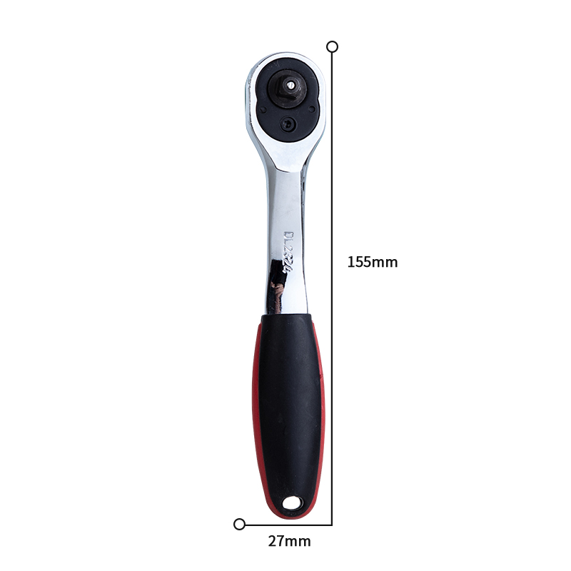 得力工具 DL2324 6.3mm系列快速脱落曲柄棘轮扳手(银)-6.3MM - 得力
