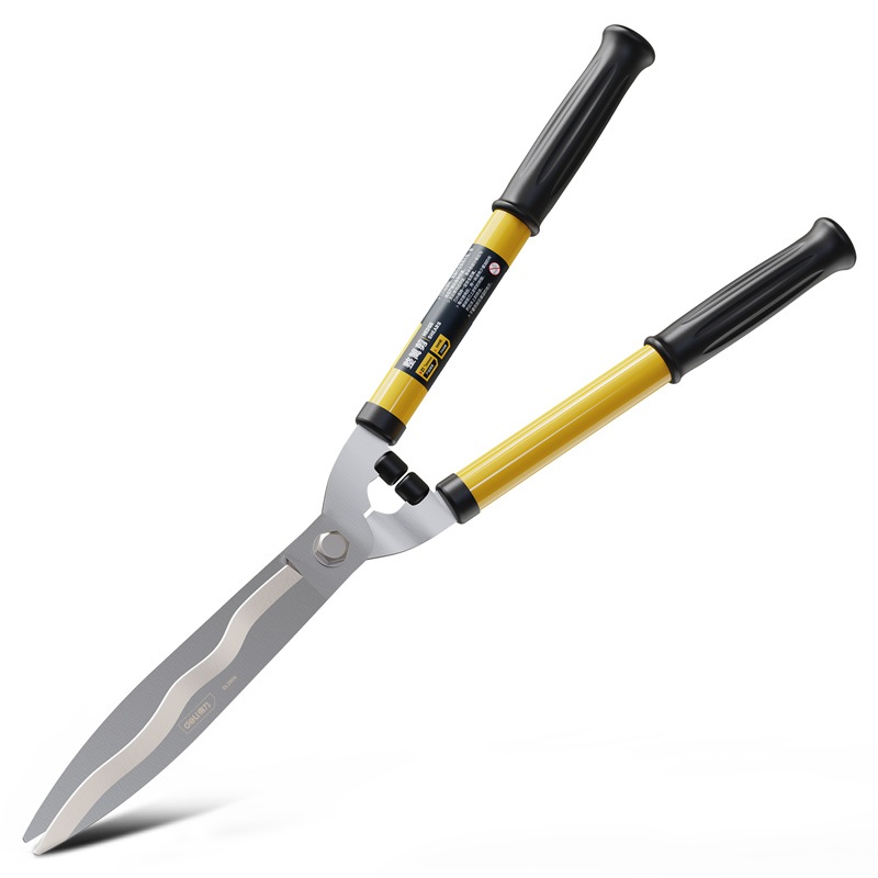 得力工具 整篱剪波浪纹剪体(黄)