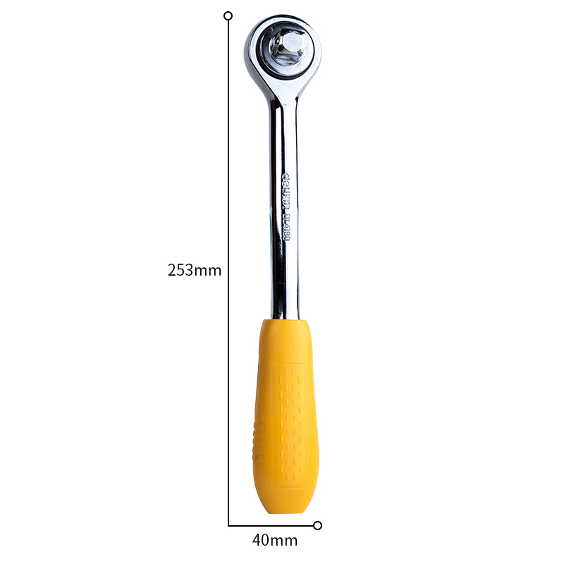 得力工具 DL4180 12.5mm系列圆头直柄棘轮扳手(银)-12.5MM - 得力