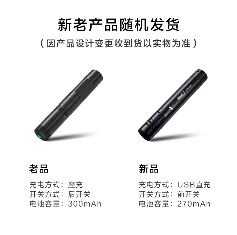 得力工具 DL552001 绿光USB直充激光笔(黑)-300mAh