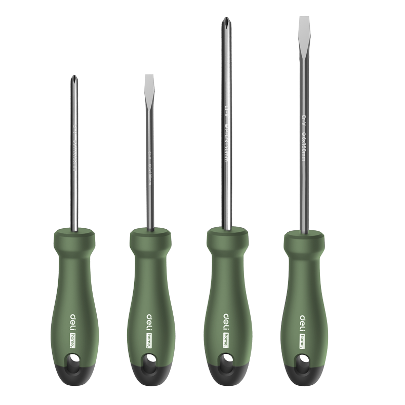 得力工具 home系列螺丝批4件套(绿)