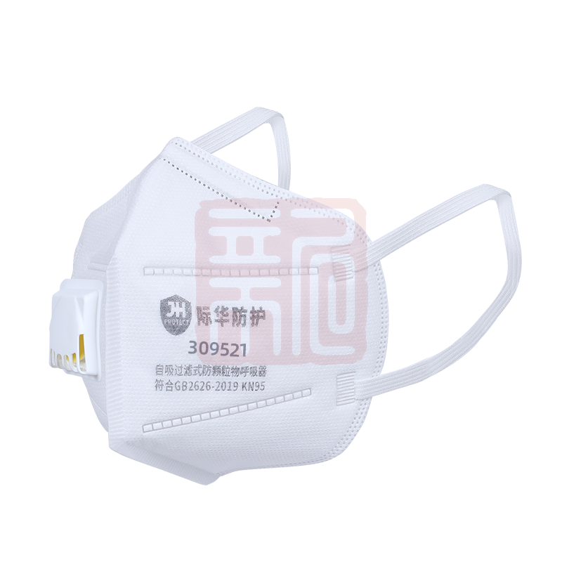 际华防护309521 KN95折叠式带阀防尘口罩耳带式（单片装） - 际华防护