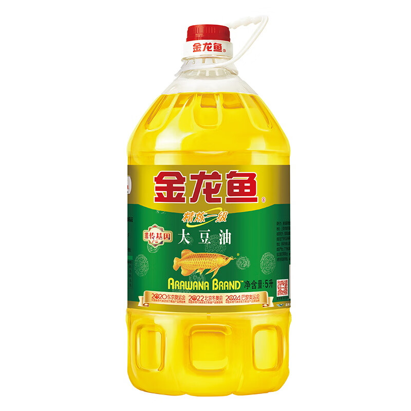金龙鱼精炼一级大豆油5L(非转基因)