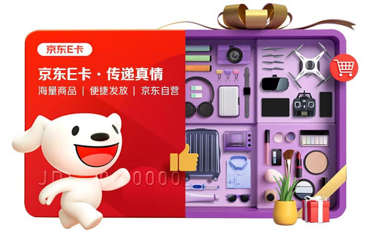 京东E卡经典卡1000面值实体卡