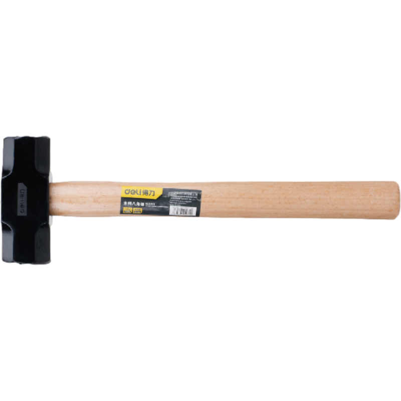 得力工具 DL5203 木柄八角锤(黑)-3lb