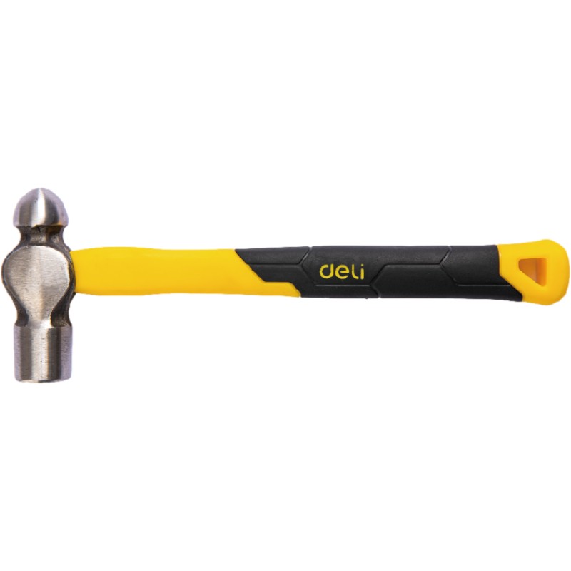得力工具 DL443005 纤维柄圆头锤(黄)-0.5lb
