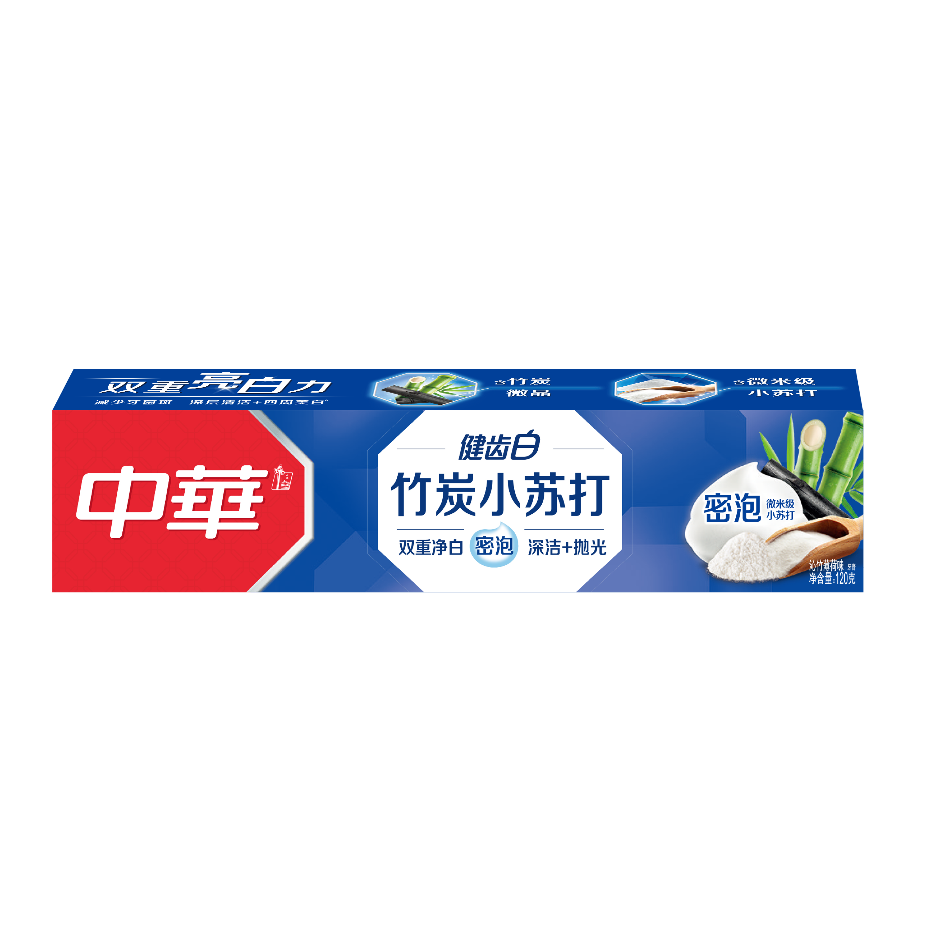 中华 健齿白竹炭小苏打沁竹薄荷味牙膏-120g