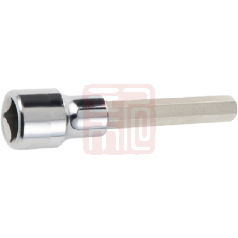 得力工具 DQ48204 12.5mm系列100mm长六角旋具套筒(银)-4mm - 得力