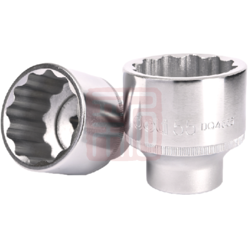 得力工具 DL4555 25mm系列重型六角套筒(银)-55mm - 得力