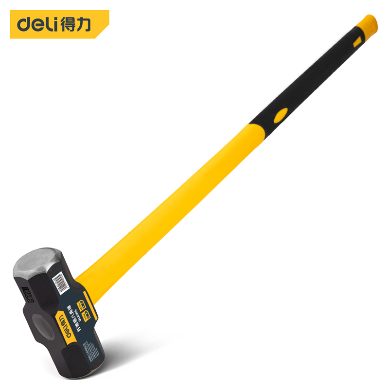 得力工具 DL447004 纤维柄八角锤(黄)-4lb