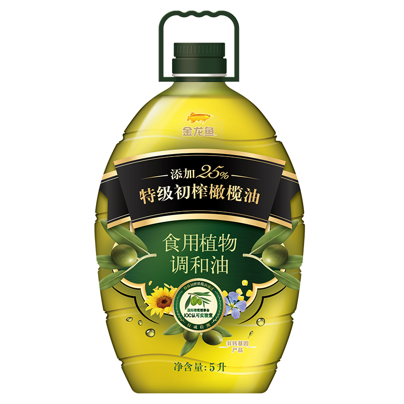 金龙鱼添加25%特级初榨橄榄油食用植物调和油5L