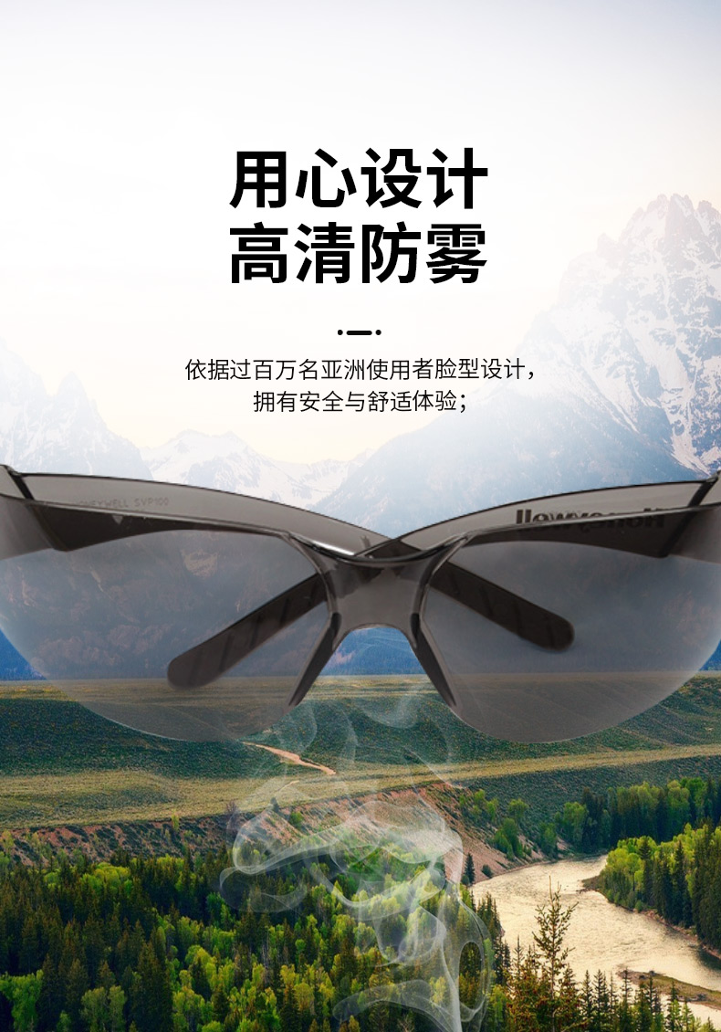 霍尼韦尔D4Y S99101 S99防雾抗紫外线防护眼镜(灰色)