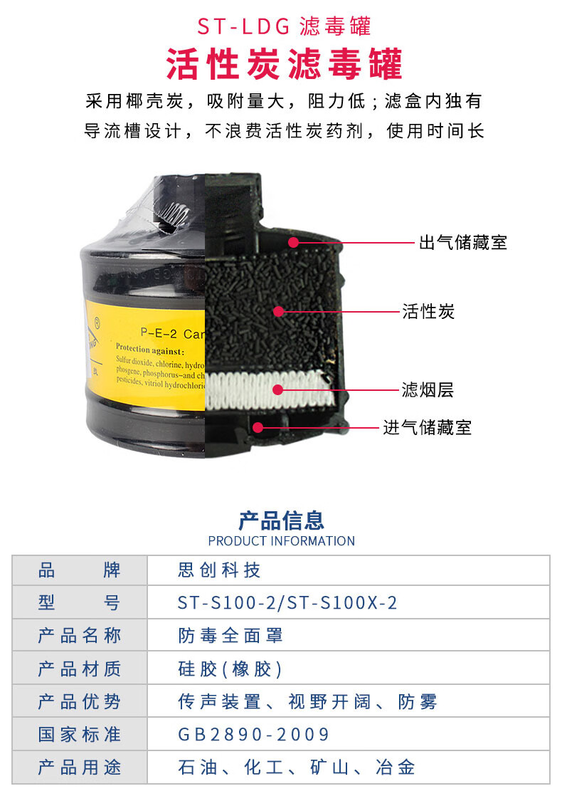 思创 ST-S100-2硅胶全面具（203防油污防雾）